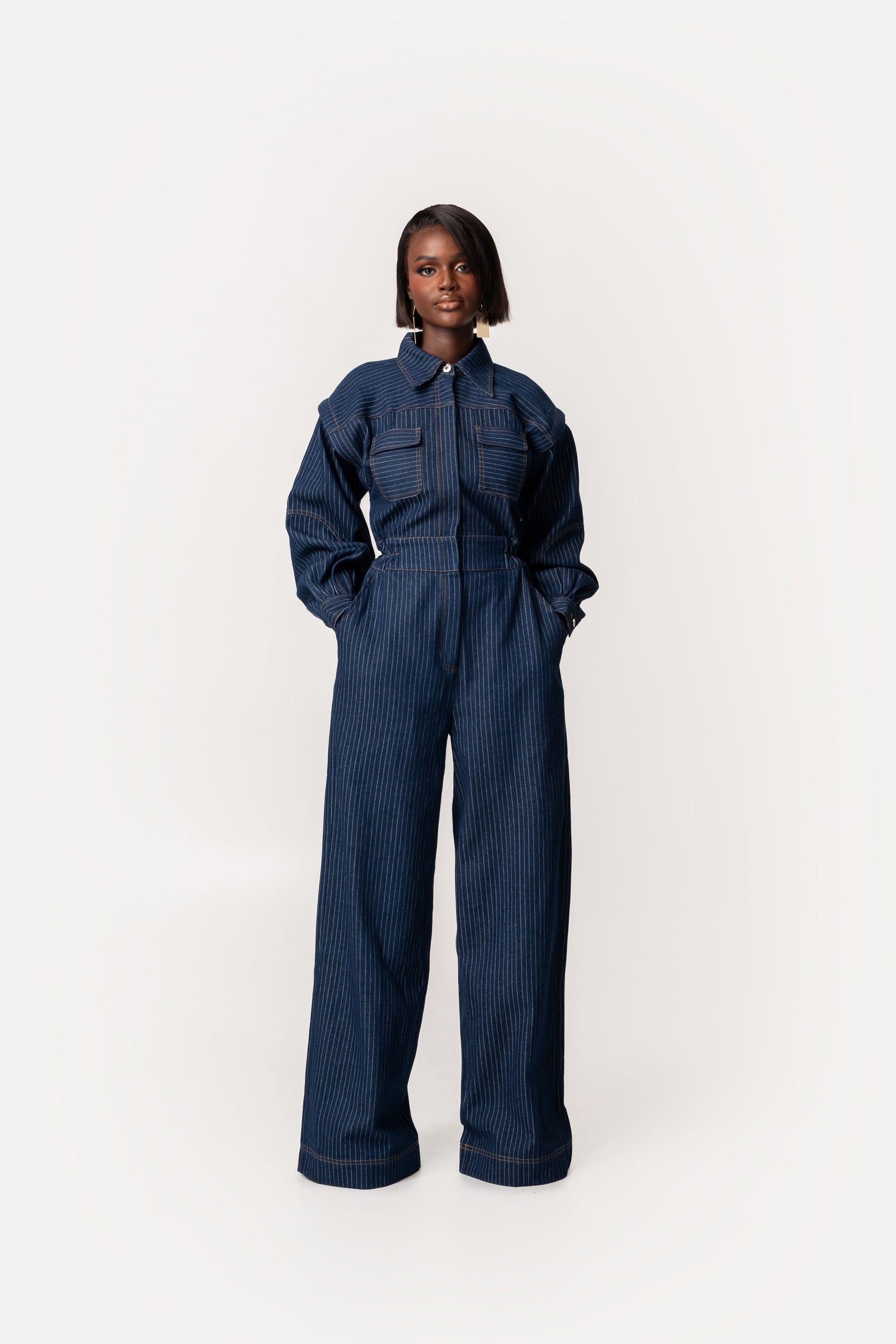 Denim Pinstripe JAKKI Jumpsuit