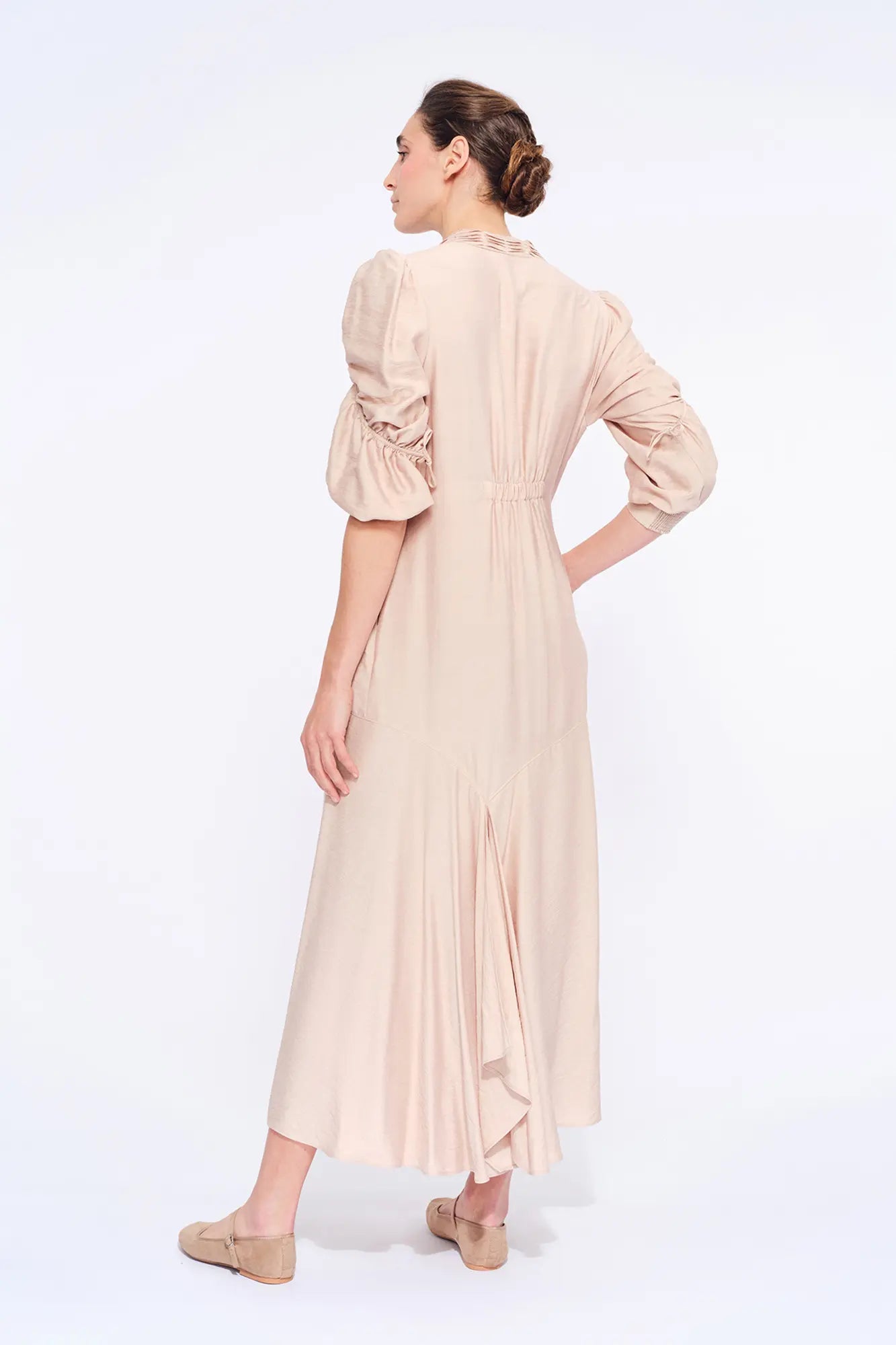 Carlie Asymmetrical Dress | Nude