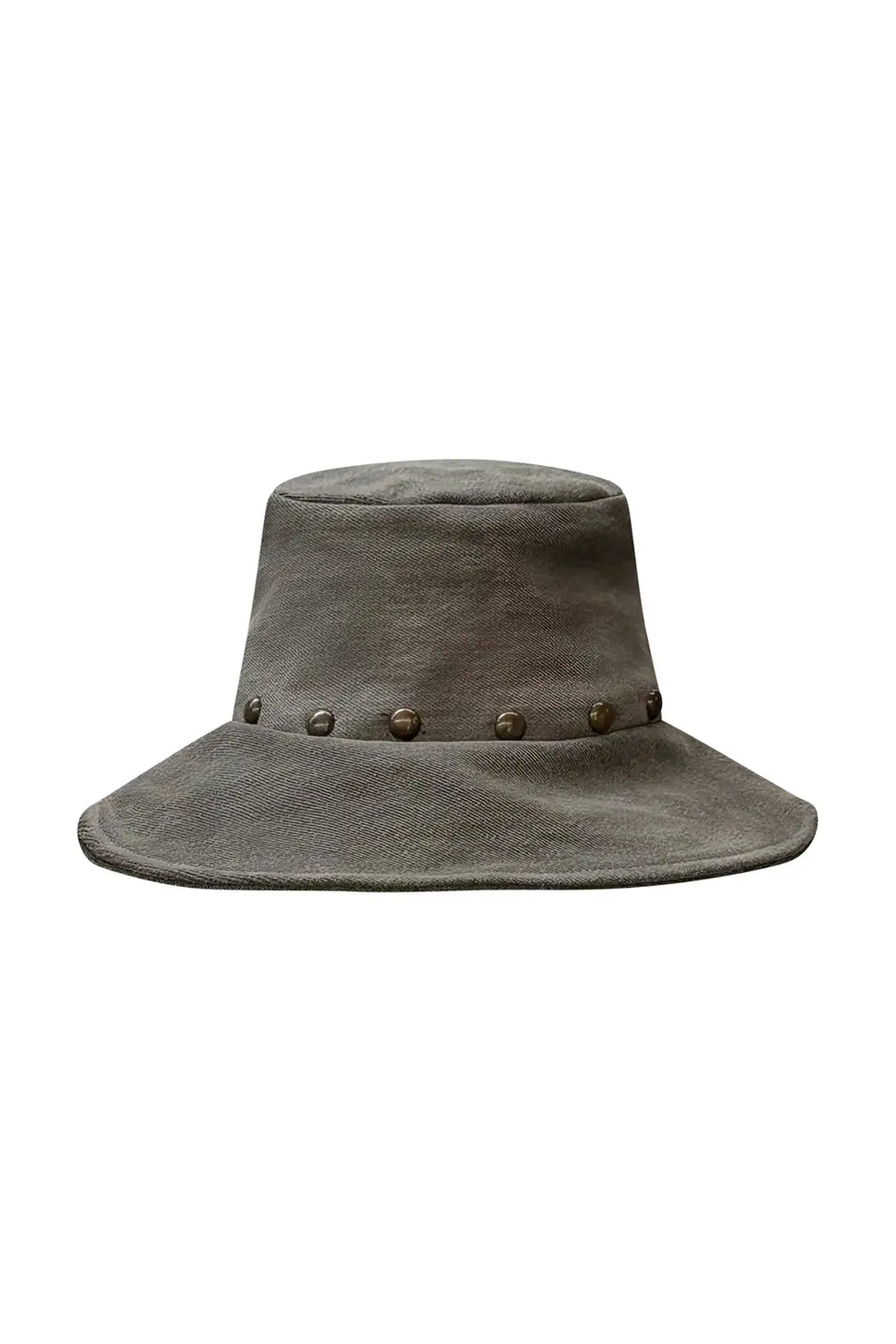 Studded Bucket Hat-Distressed Black