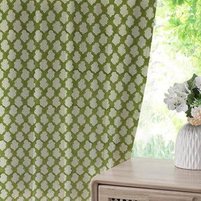 Indian Block Print Pure Linen Window Curtain - Badal