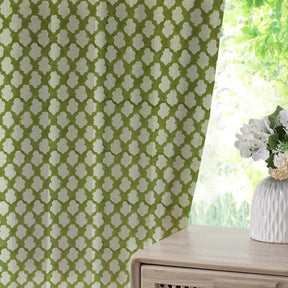 Indian Block Print Pure Linen Window Curtain - Badal