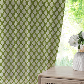 Indian Block Print Pure Linen Window Curtain - Badal