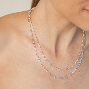 Mini Chain Breaker Cross Necklace