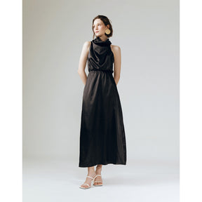 AMELIA RUFFLE NECK DRESS