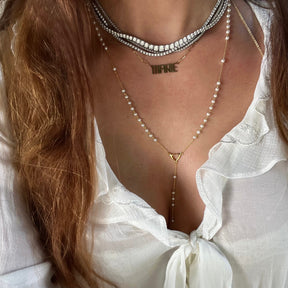 THE “PALOMA” PEARL ROSARY NECKLACE 22”