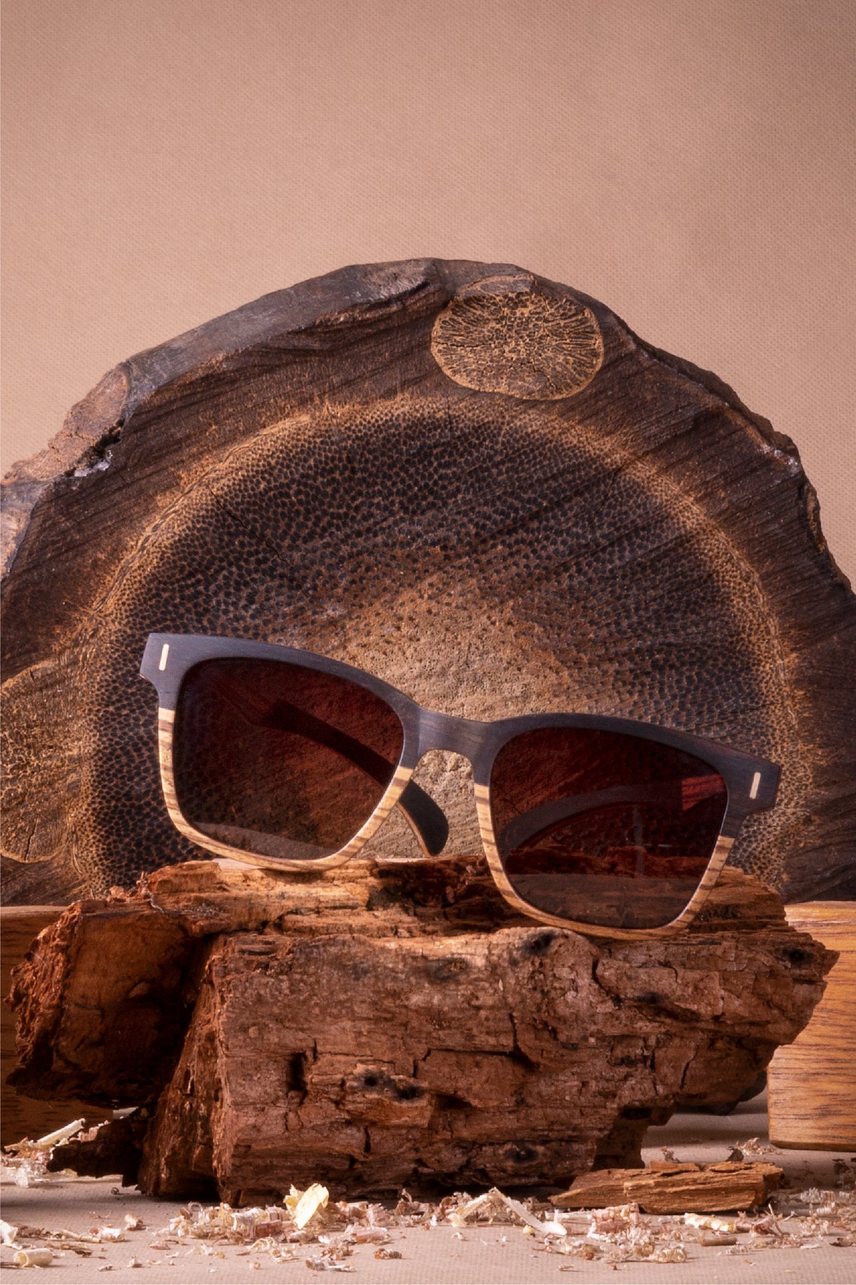 Zebra Wood Sunglasses with gradient lenses - INTI