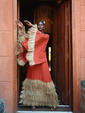 DALILA RAFFIA CAPE
