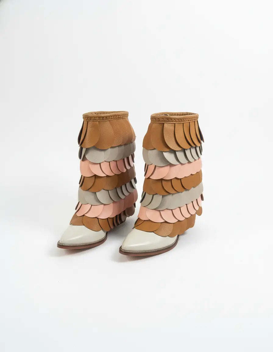 Multicolor Petals Boots