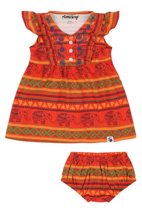 Mixed Up Clothing Vestito Baby Dress Set - Jacquard Stripe