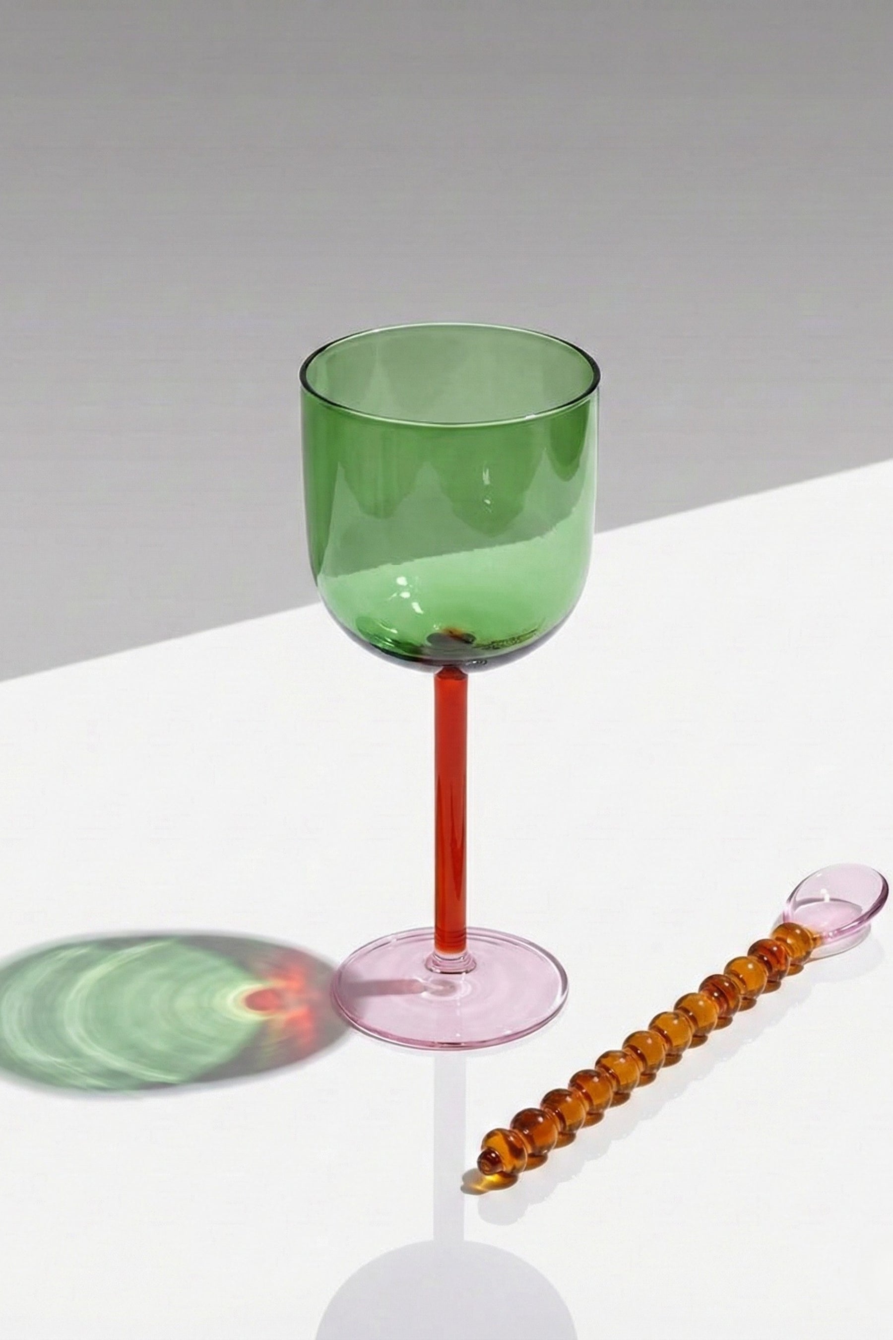 Color Pop Wine Glass - Green (set Of 2), 7.5 X 2.8 Inches
