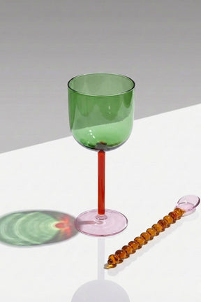 Color Pop Wine Glass - Green (set Of 2), 7.5 X 2.8 Inches