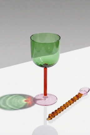 Color Pop Wine Glass - Green (set Of 2), 7.5 X 2.8 Inches