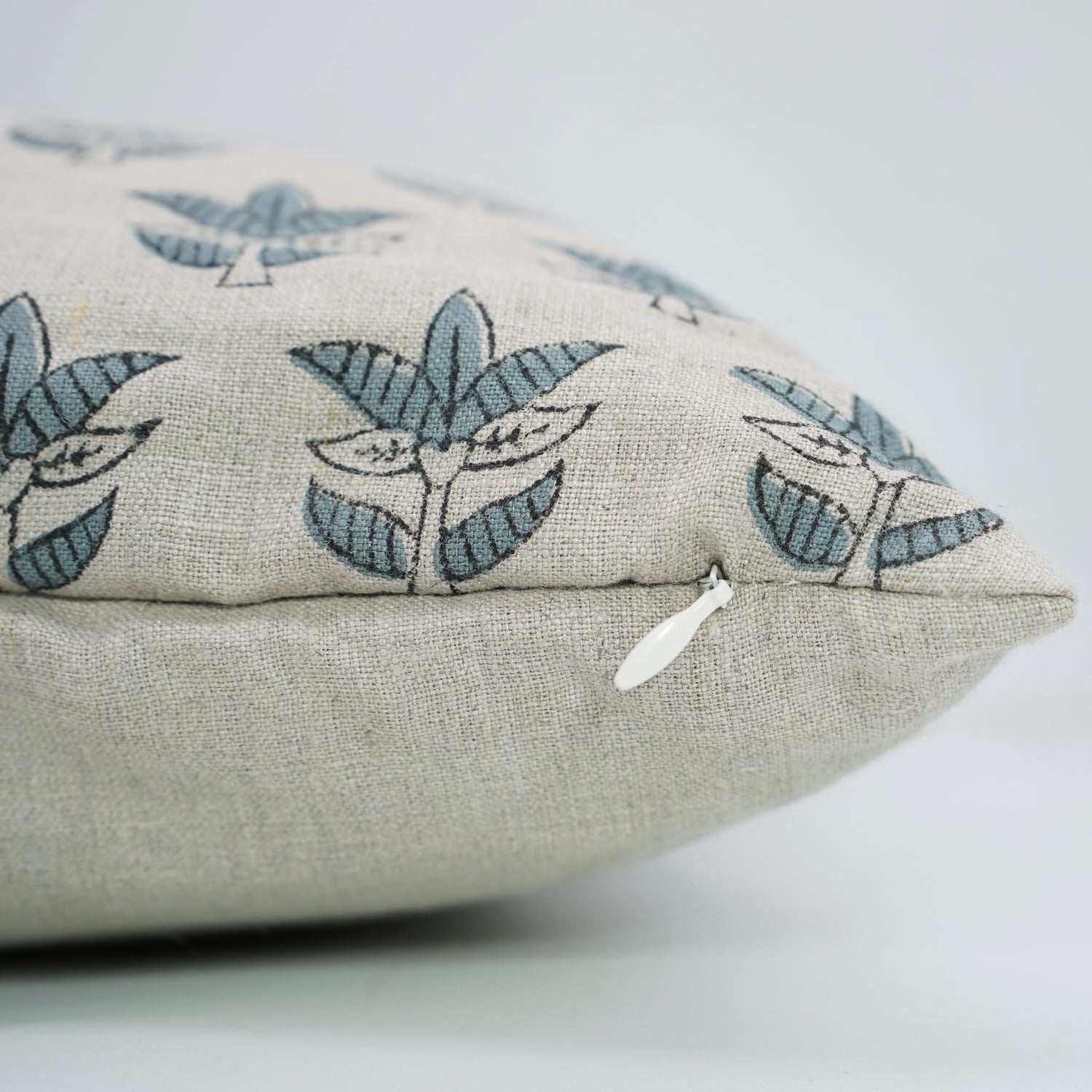 Boho Block Print Pure Linen Cushion Cover - Saat Patti