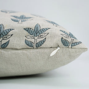 Boho Block Print Pure Linen Cushion Cover - Saat Patti