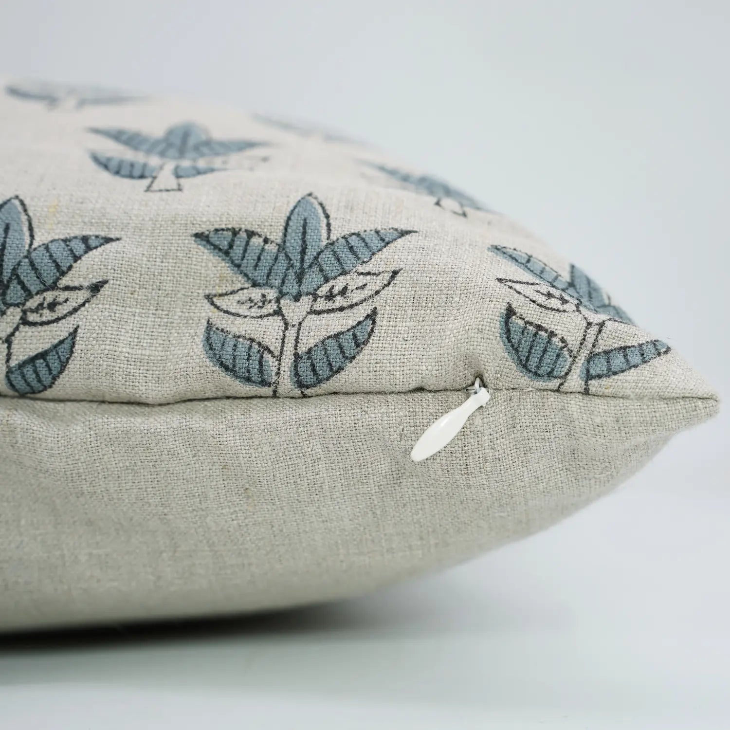 Boho Block Print Pure Linen Cushion Cover - Saat Patti