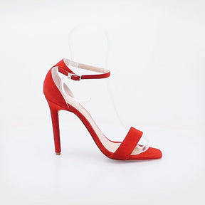 Elegant Suede Red Heels Bar10