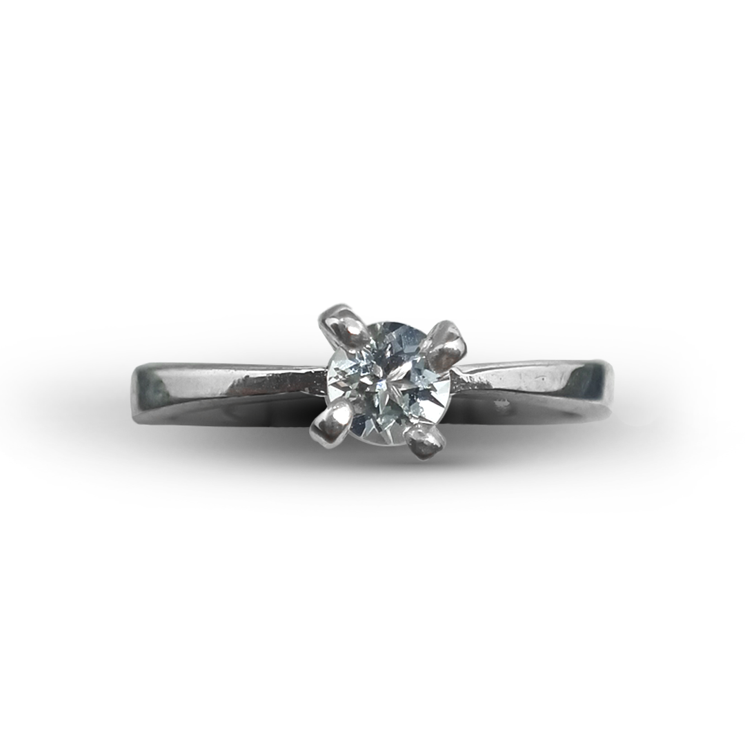 SOLITAIRE RING WITH SWAROVSKI CRYSTAL IN 950 SILVER