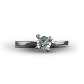 SOLITAIRE RING WITH SWAROVSKI CRYSTAL IN 950 SILVER