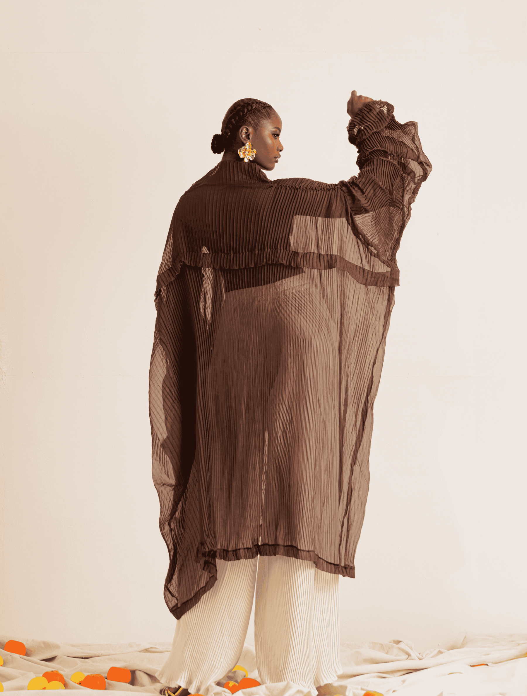 KAHE KAFTAN IN CHOCOLATE BROWN