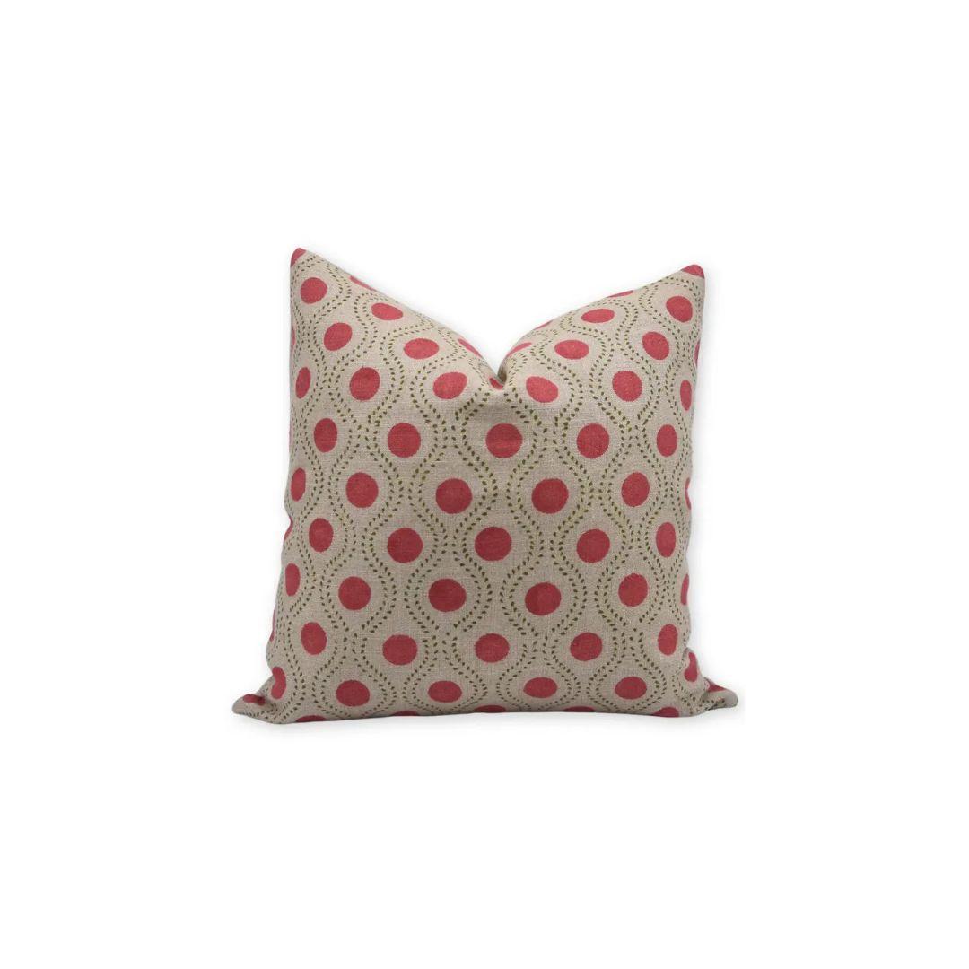 Floral Block Print Thick Linen Cushion Cover - Raaj Bhog