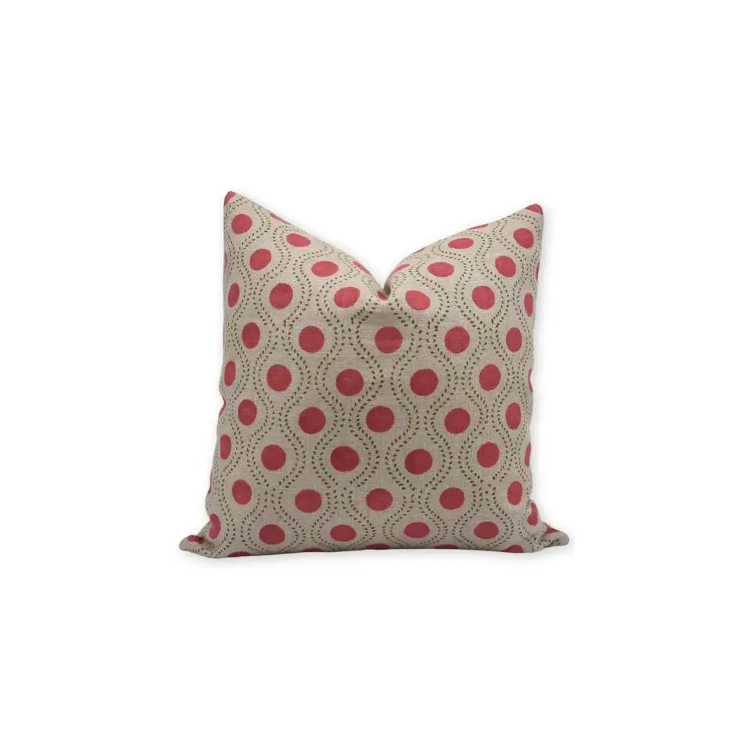 Floral Block Print Thick Linen Cushion Cover - Raaj Bhog