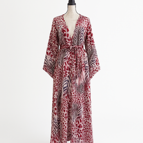 Silk Pink Safari Kimono