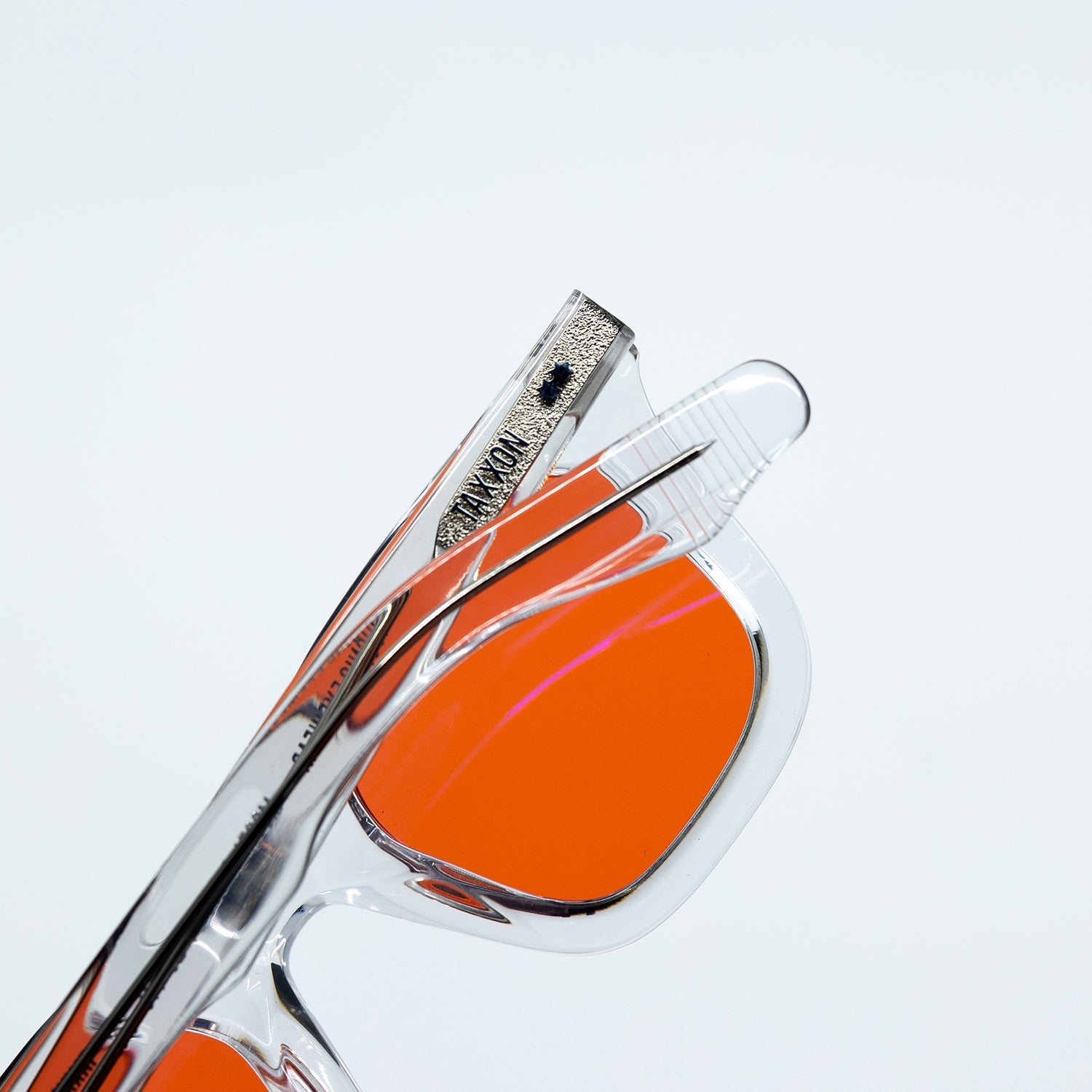 Zid Sunglasses with Clear Frame & Red Lens