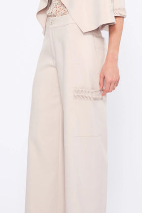 Daysi Ruched Detail Trouser | Ecru