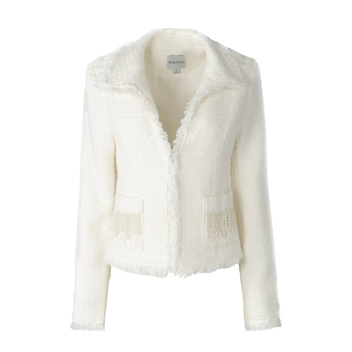 Tia Shimmering Tweed Bouclé Crop Jacket