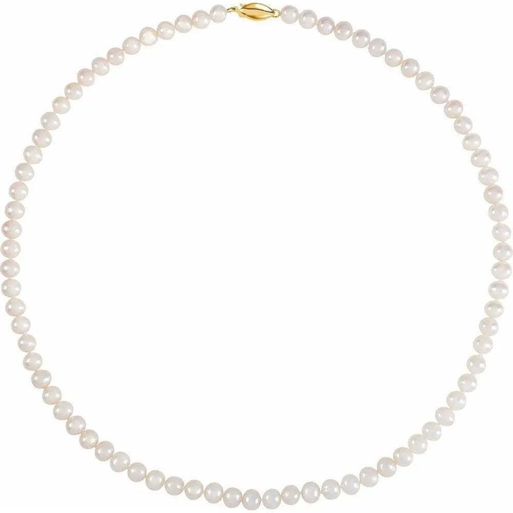 Panache Cultured Freshwater Pearl 18" Necklace in 14K Gold