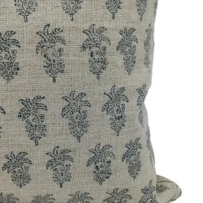 Handcrafted Thick Linen Block Print Cushion Cover -Khajur Butta