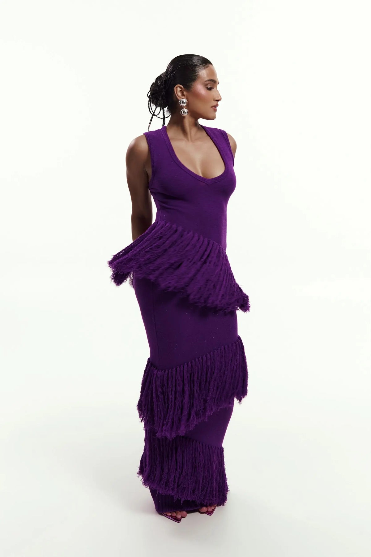 Uyai Sequin Fringe Maxi Dress