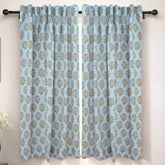Juhi Boho Handmade Floral Block Print Linen Curtains