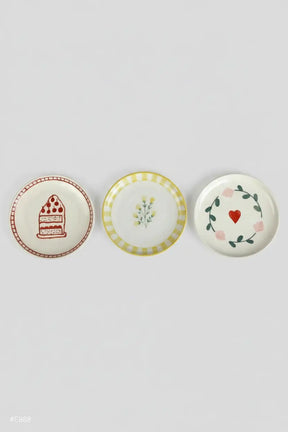 Ceramic Dessert Plates Amour Petal ( Set Of 2 ) , 7 Inches