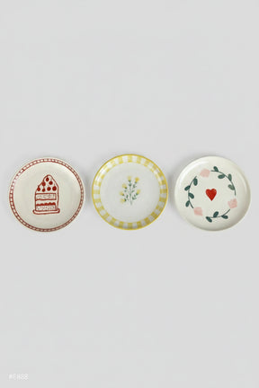 Ceramic Dessert Plates Amour Petal ( Set Of 2 ) , 7 Inches