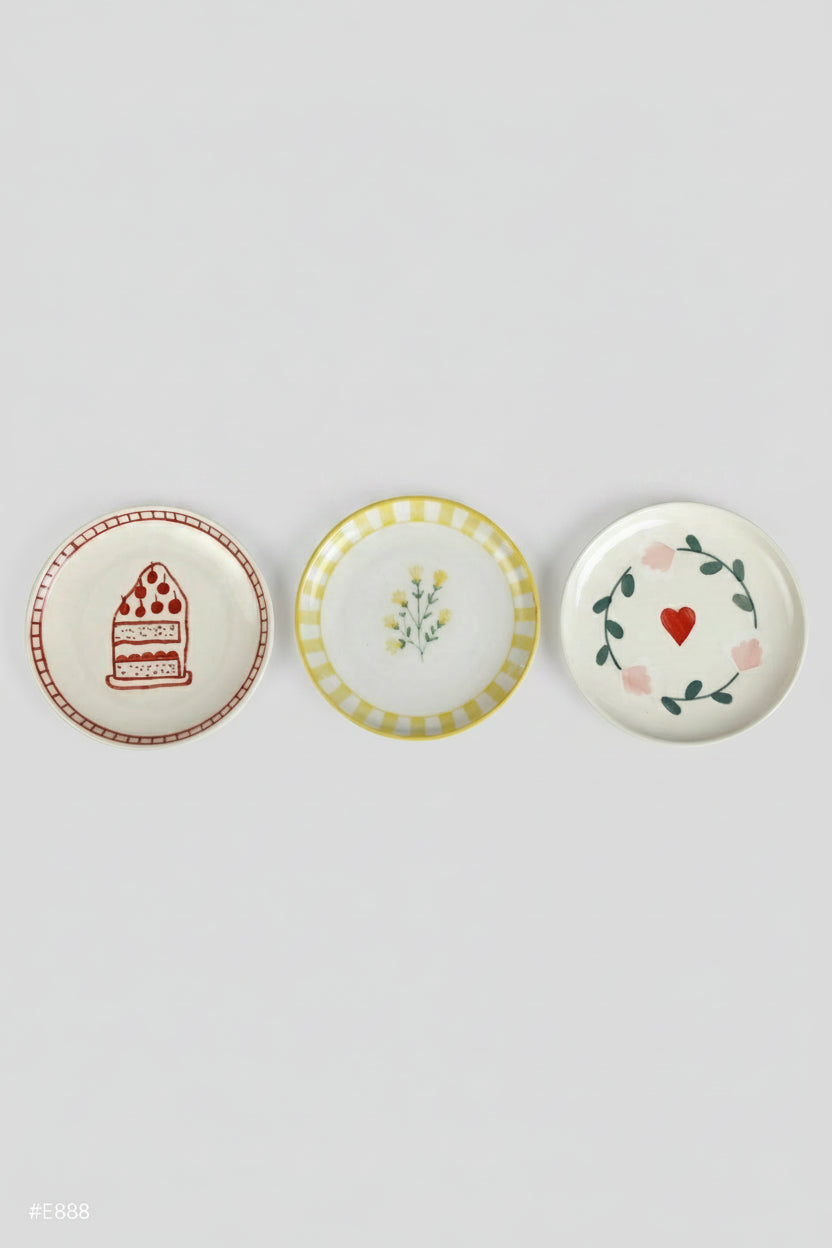 Ceramic Dessert Plates Amour Petal ( Set Of 2 ) , 7 Inches