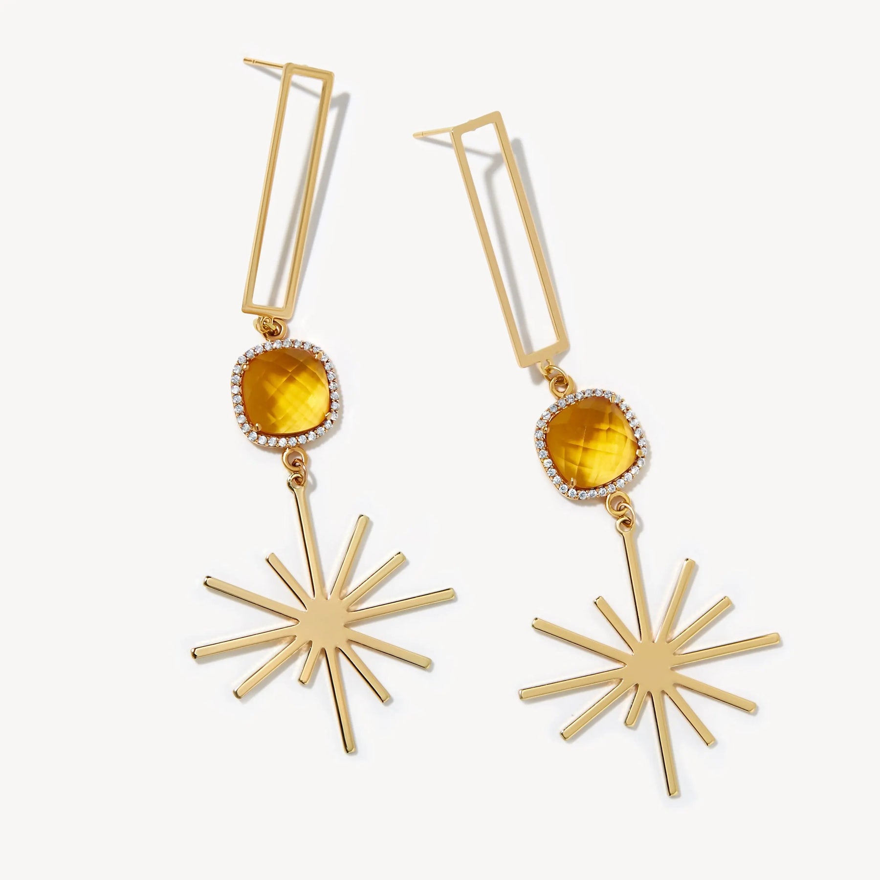 Citrine Radiance Sunburst Earrings