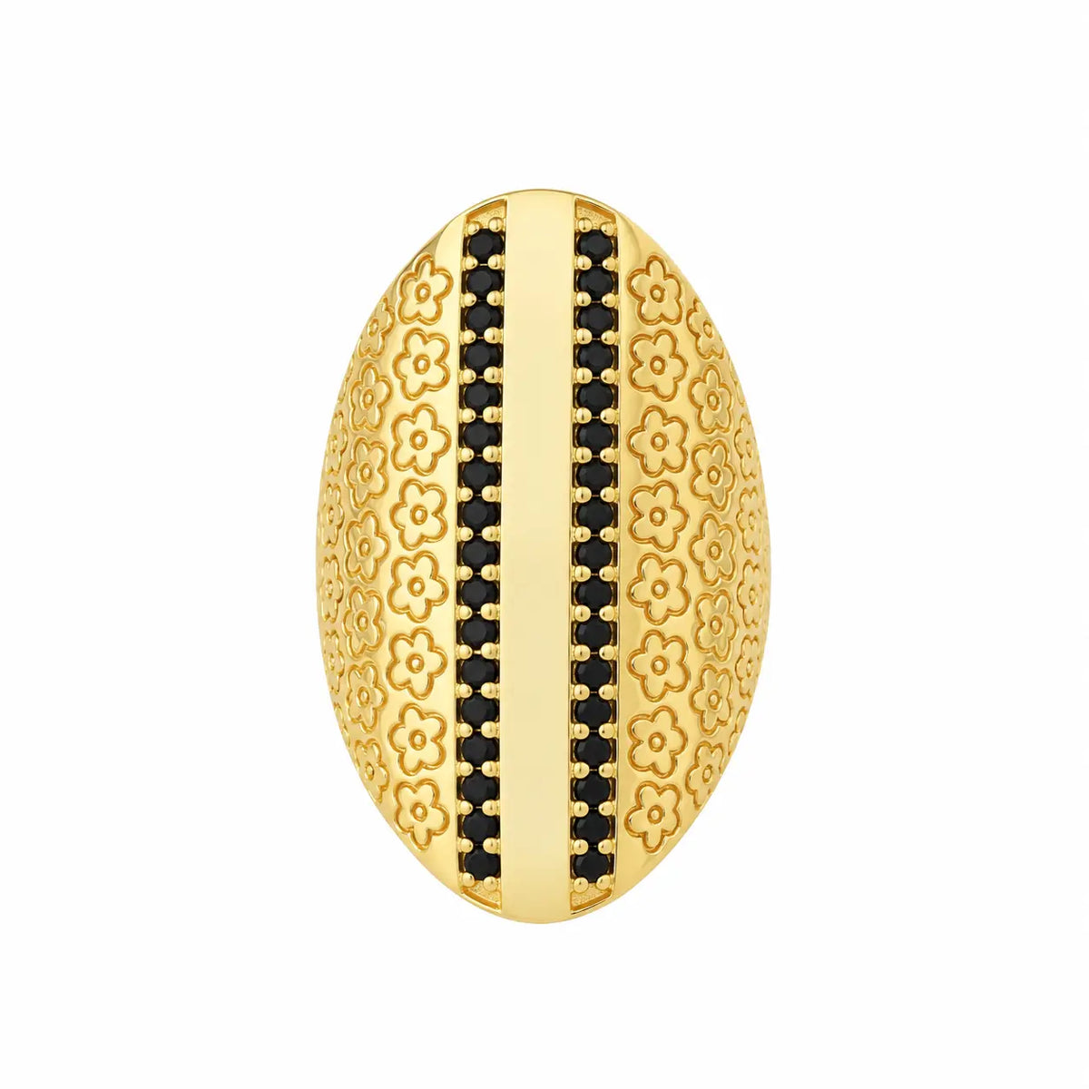 18k Gold Vermeil Eclipse Flower Onyx Ring