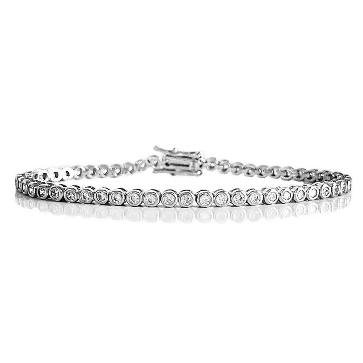 THE “POPPY” 2MM BEZEL TENNIS BRACELET