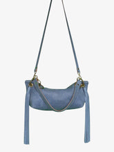 Blair Denim Printed Leather Fringe Bag
