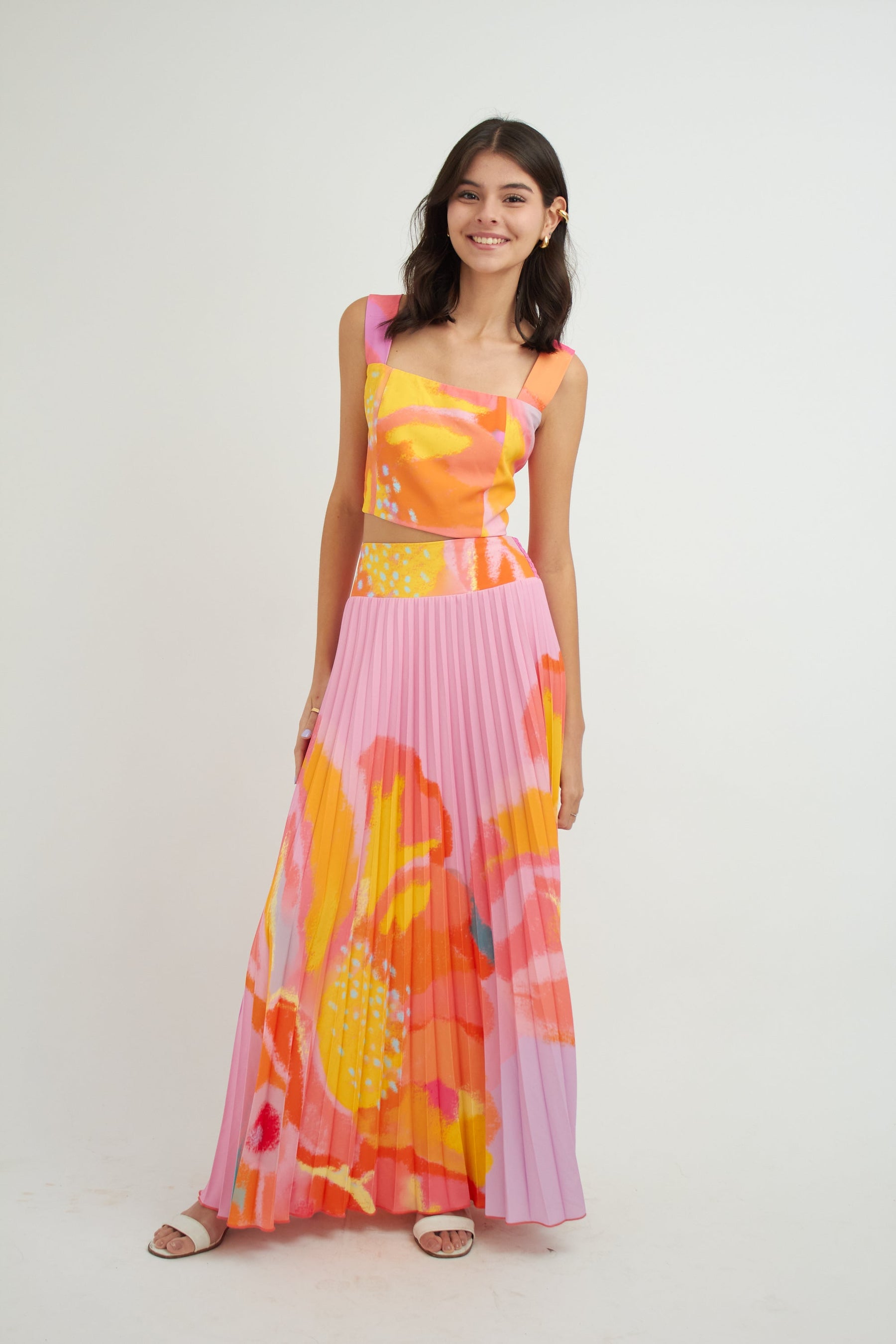 Free Pleated Rhythm of Colors Skirt