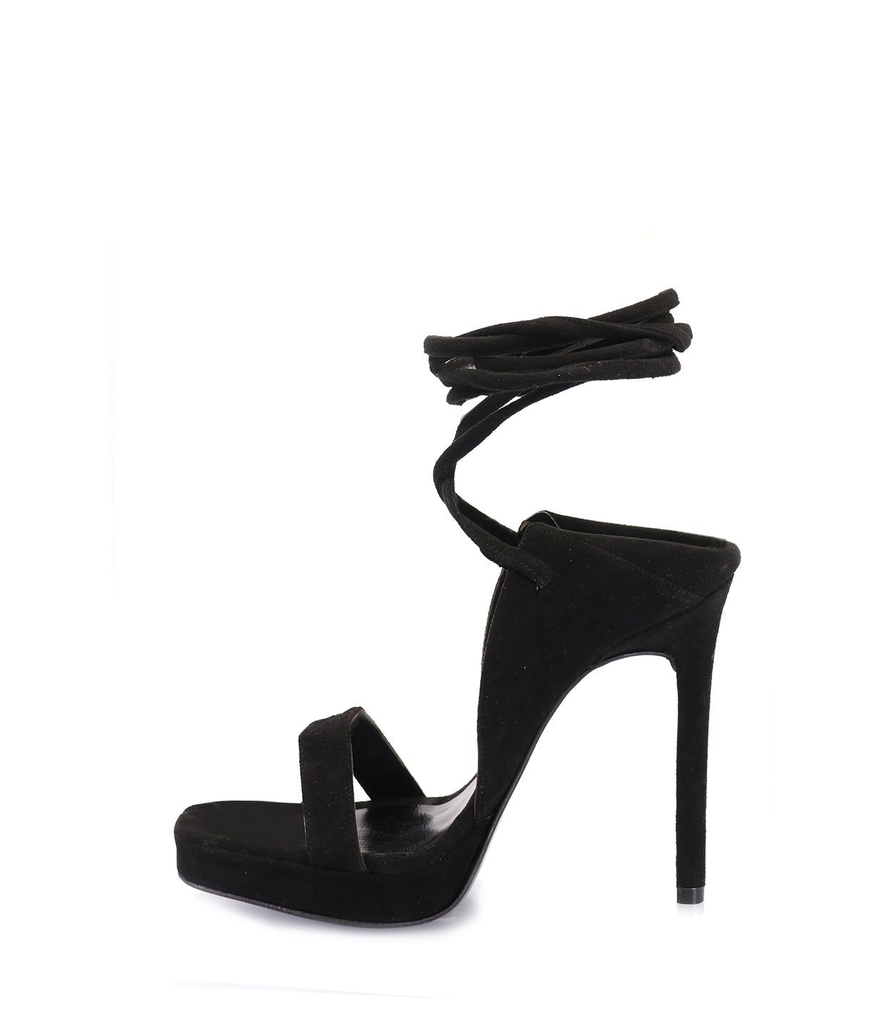 Stylish Black Suede Tie-Up Platforms Julia