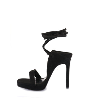 Stylish Black Suede Tie-Up Platforms Julia
