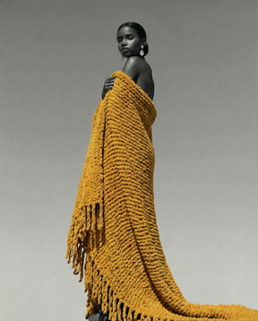 CHUNKY CHENILLE KNIT BLANKET WITH FRINGE