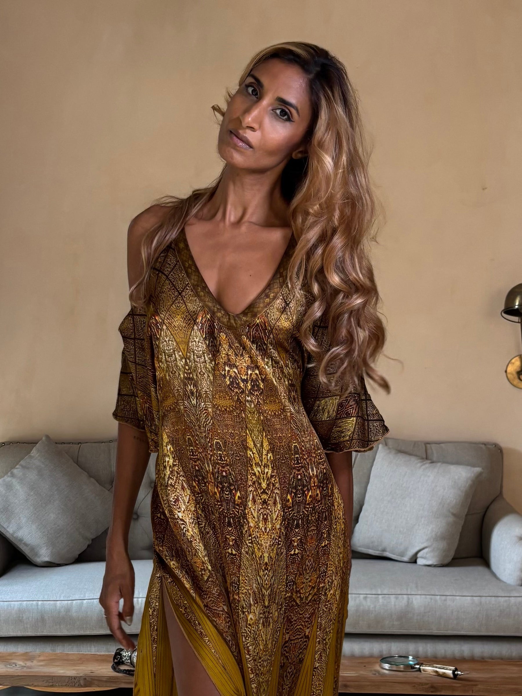 Queen Lakshmi - Open Wing Silk Dress