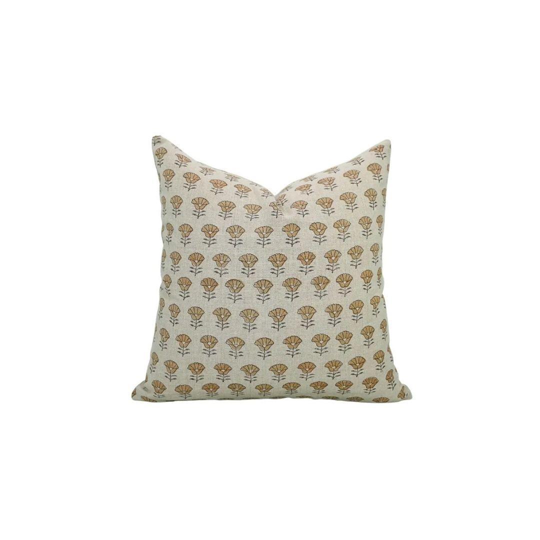 Bohemian Hand Block Print Pure Linen Pillow Cover- Kohinoor