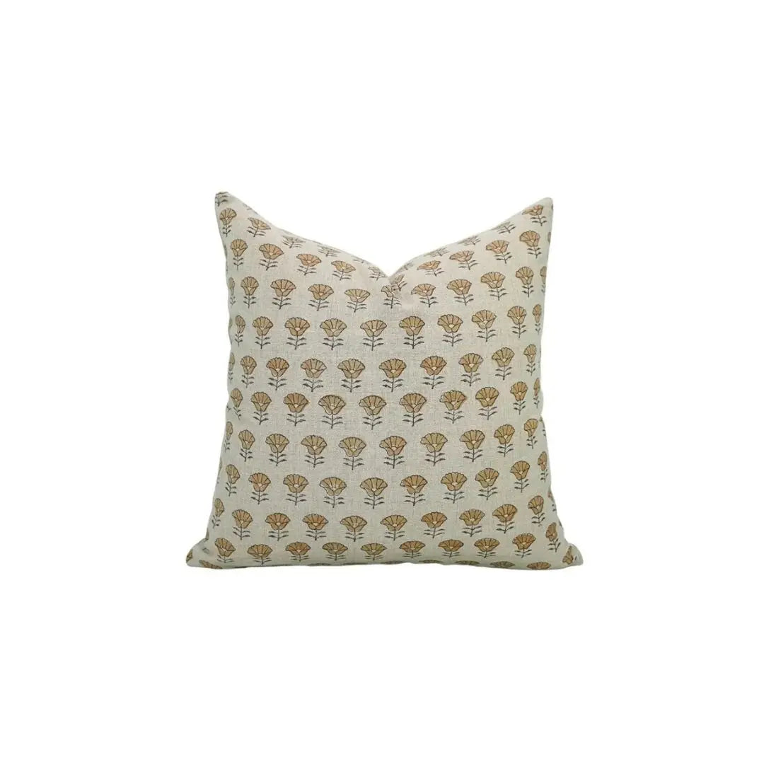 Bohemian Hand Block Print Pure Linen Pillow Cover- Kohinoor