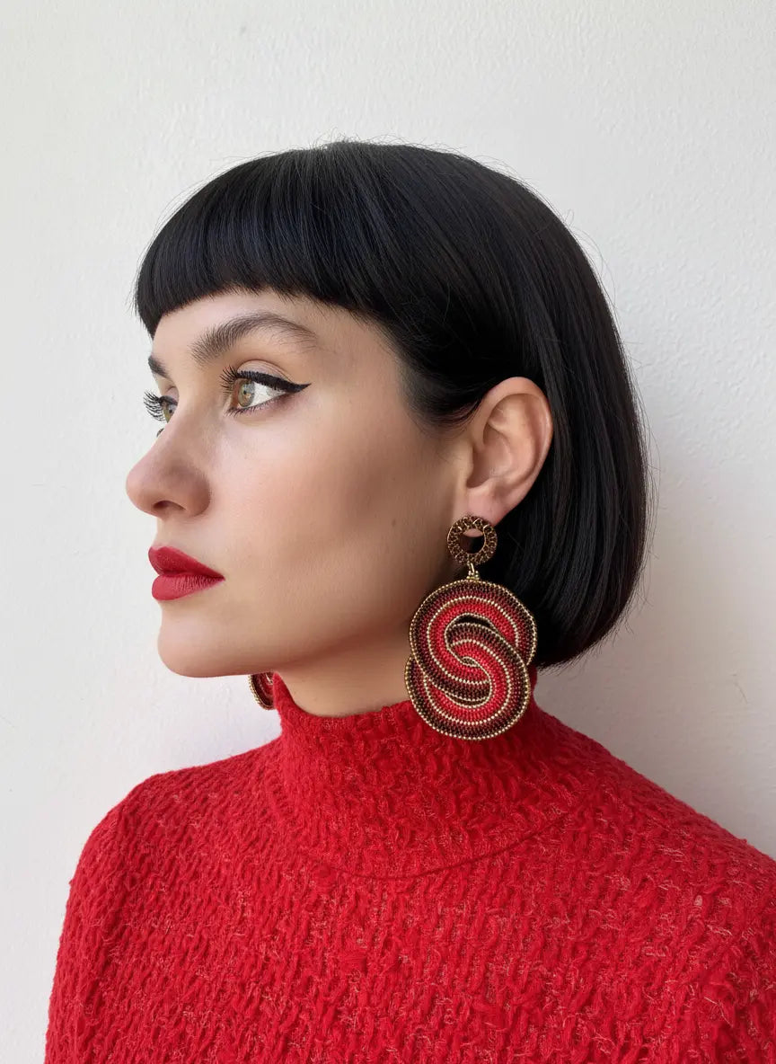 CRISSCROSSED CIRCLES EARRINGS