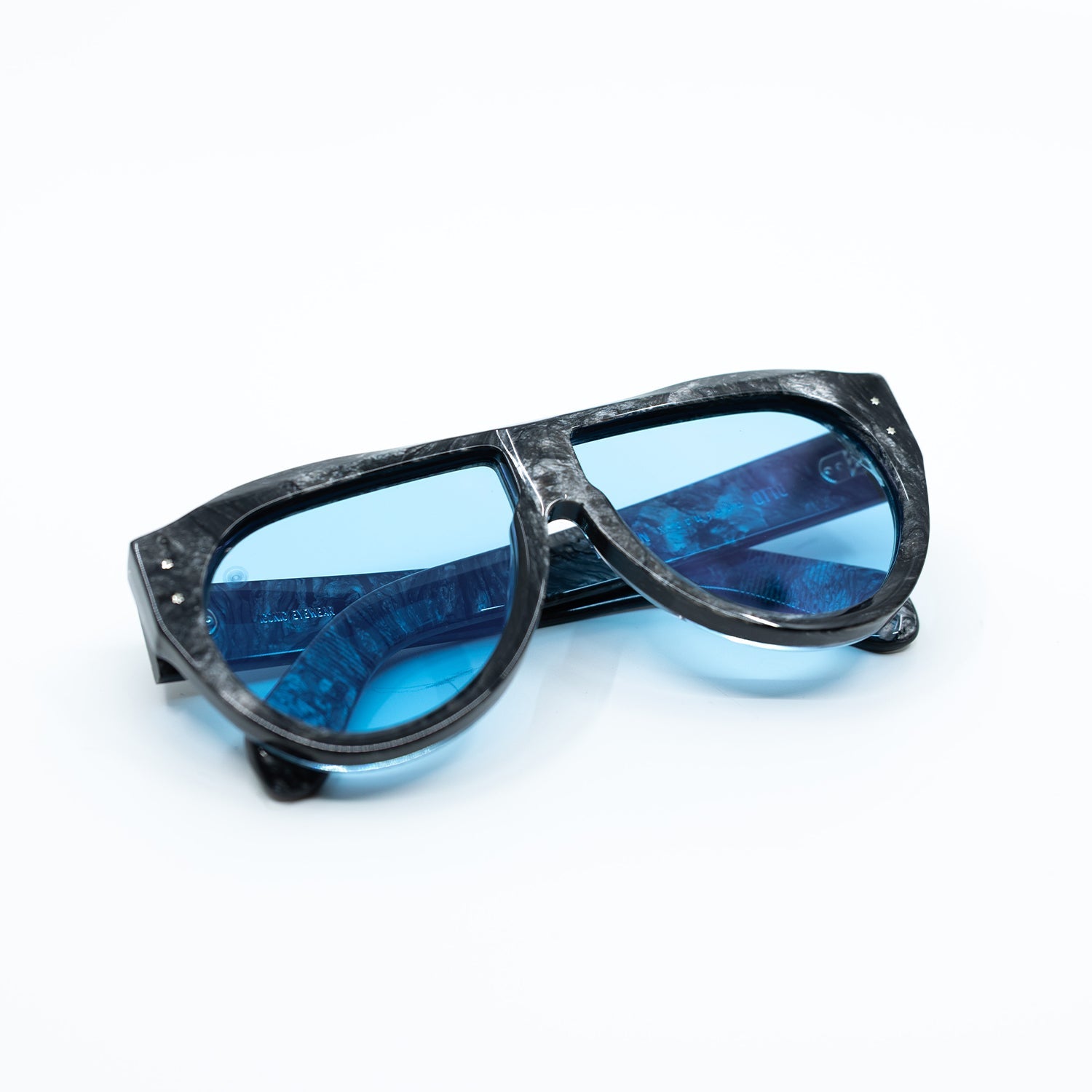 Otto Sunglasses with Marble Frame & Light Blue Lens | Taxxon X Cruzada Special Edition