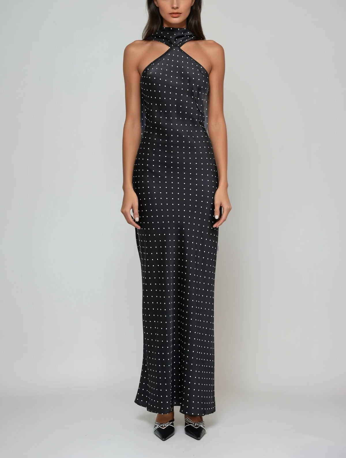 Léonie Halter Polka-Dot Satin Gown